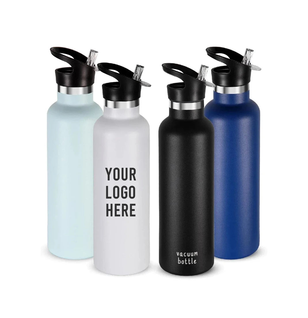 Double Wall Vacuum Stainless Steel Water Bottle Insulated Sports Bottle with Straw