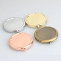 70mm Rose Gold Sublimation Blank Compact Pocket Mirrors Cosmetic Make up Small Hand Round Mirror