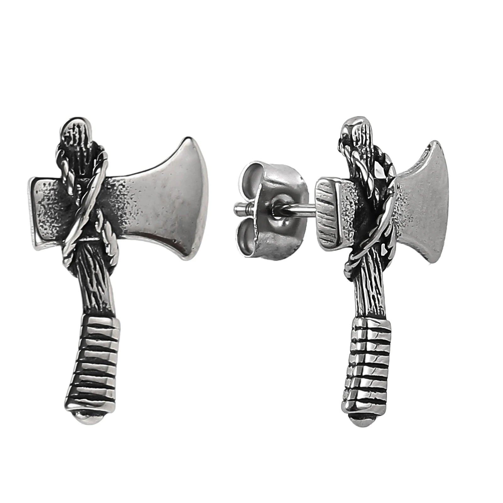 Unisex Wear Ear Piercing Nordic Design Stainless Steel Earrings Norse Axe Earring Viking Jewelry