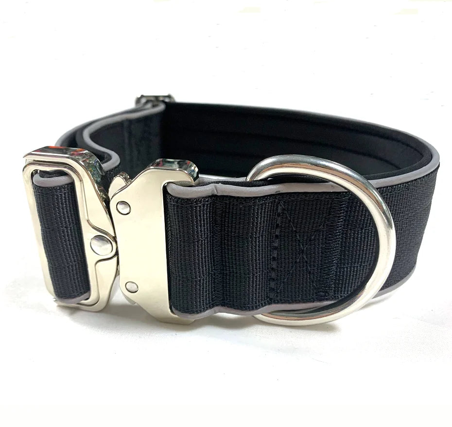 High End Heavy Duty Nylon Adjustable Reflective Pet Dog Collar with Metal Buckle for Big Dog