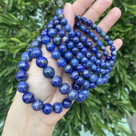 Natural Lapis Lazuli Round Beads Bracelet Beads Gemstone Round Smooth Lapis Beads Stretch Bracelet Healing Reiki 6mm 8mm 10mm