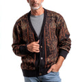 2026 Custom Men's Vintage-Inspired Jacquard Knit Cardigan Sweater Hot Selling Fashion Button Professional Manufacturer