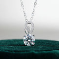Fine Jewelry VVS Moissanite Brilliant Cut Platinum Color Rhodium Plated S925 Sterling Silver Solitaire Pendant Necklace