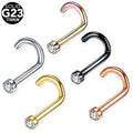 2MM Zircon Rhinestone Septum Nose Studs 18G /20G Titanium Nose Ring Piercing Nariz Body Jewelry