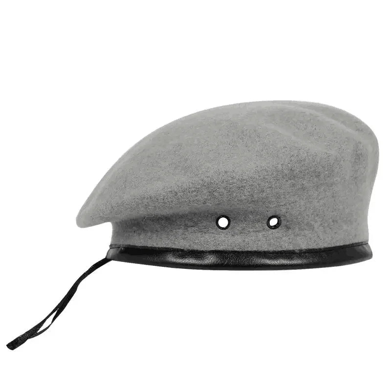 Custom Metal logo Olive Green Scout Beret United Nations Uniform Tactical Beret Hats for Security Guard