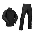 Breathable Black Tactical Combat Suit Woven Fabric Hunting Pants and Shirt Uniform for Outdoor Sports and Survival Activities