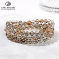 JD Wholesale 4mm High Quality7A Natural Mixed Quartz Multilayer Bracelet Black Gemstone Reiki Healing Crystal Anniversary