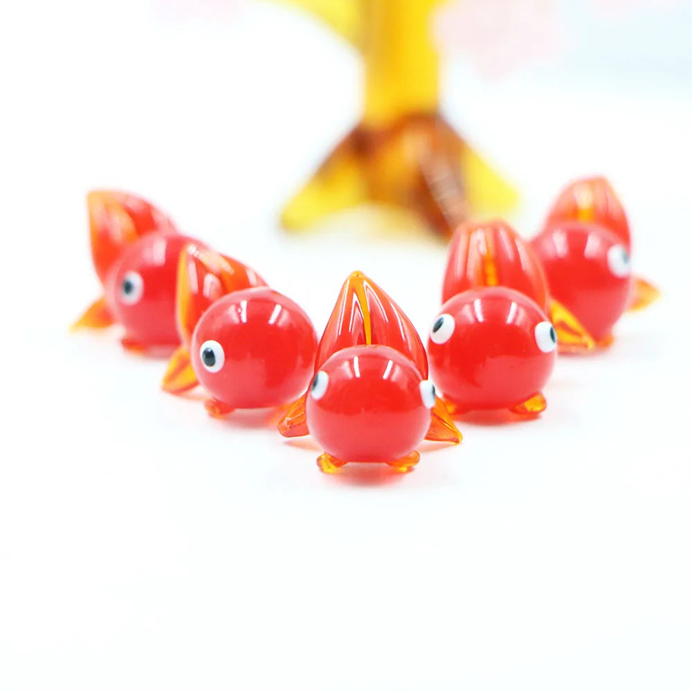 Best Selling Red Murano Lampwork Glass Goldfish Ornament Figurine for Decoration