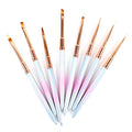 Metal Pen Holder Gradual pink Professional Nail Art Brushes Private Label Nail Art Brush Set