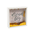 Jinnhome Square Shadow Box Frame With Glitter Decor Inside and Custom Text Print on Glass Background Picture Is Easy Changeable