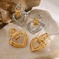Best Selling Personalized Design Dual Color Stainless Steel Earrings Trendy Color Blocking Women's Geometric Earrings