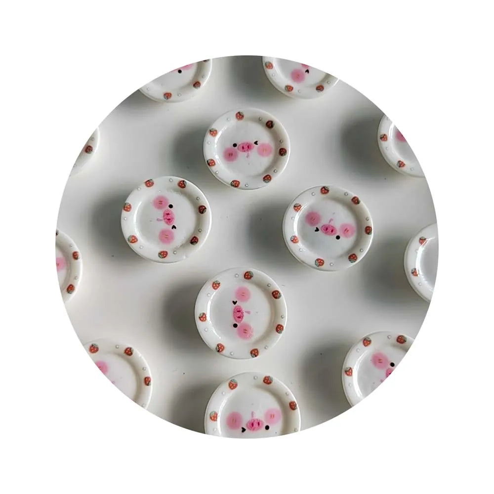 Doll House Mini Fast Food Accessories 100Pcs Assorted Resin Artificial Food Flatback Cabochons for Kitchen Room Tableware Decor