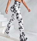 Seamless Yoga Pants Tie Dye Flare Leggings Women Gym Fitness Sports Tight Wide Legs Trousers High Waist Workout Flared Long Pant