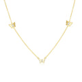 Fashion Jewelry 925 Silver Zircon Butterfly Pendant Choker Polished Necklace for Women