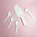 CPLA Biodegradable Eco-friendly Party Cutlery White Kitchen Utensils Knife and Fork Sets High Temperature Resistance