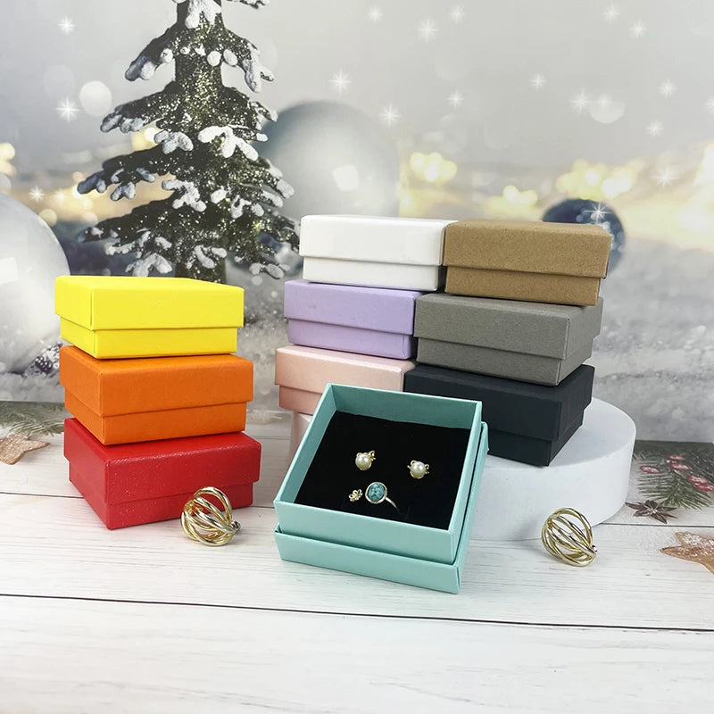 9*9*3 CM Recyclable Paperboard Jewelry Box Heaven Hell Design for Necklace Earring Ring Perfume Packaging Gift Cover