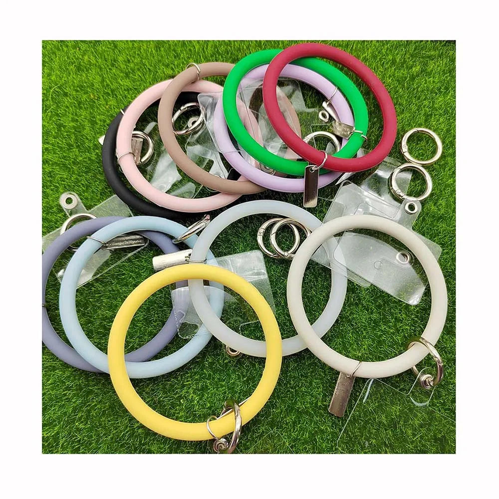 Silicone O Shaped Round Key Ring Anti-lost Phone Wrist Let   Bangle Key Chain Supplier