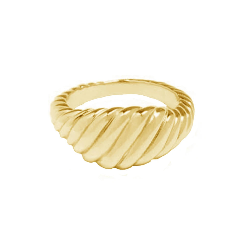 Fine Jewelry Minimalist Ring for Women 18k Gold Vermeil  Ring Wholesale 925 Sterling Silver Twist Detailing Ring
