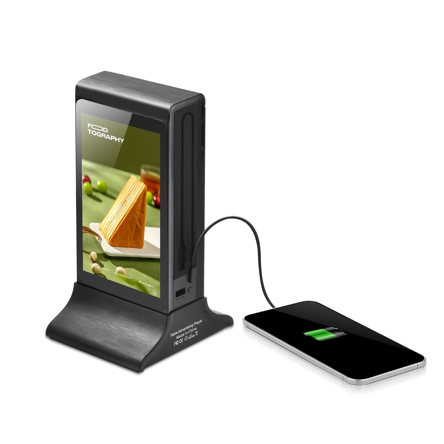 FYD-835S 3566 Hot Selling Battery Desktop LCD Single Side Ordercall  Table Stand Digital Signage Touch Screen Advertising Player