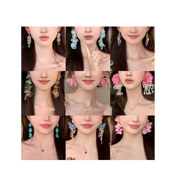 DAIHE New Fresh and Sweet Seaside Vacation Style Earrings High-end and Sunny Exaggerated Earrings