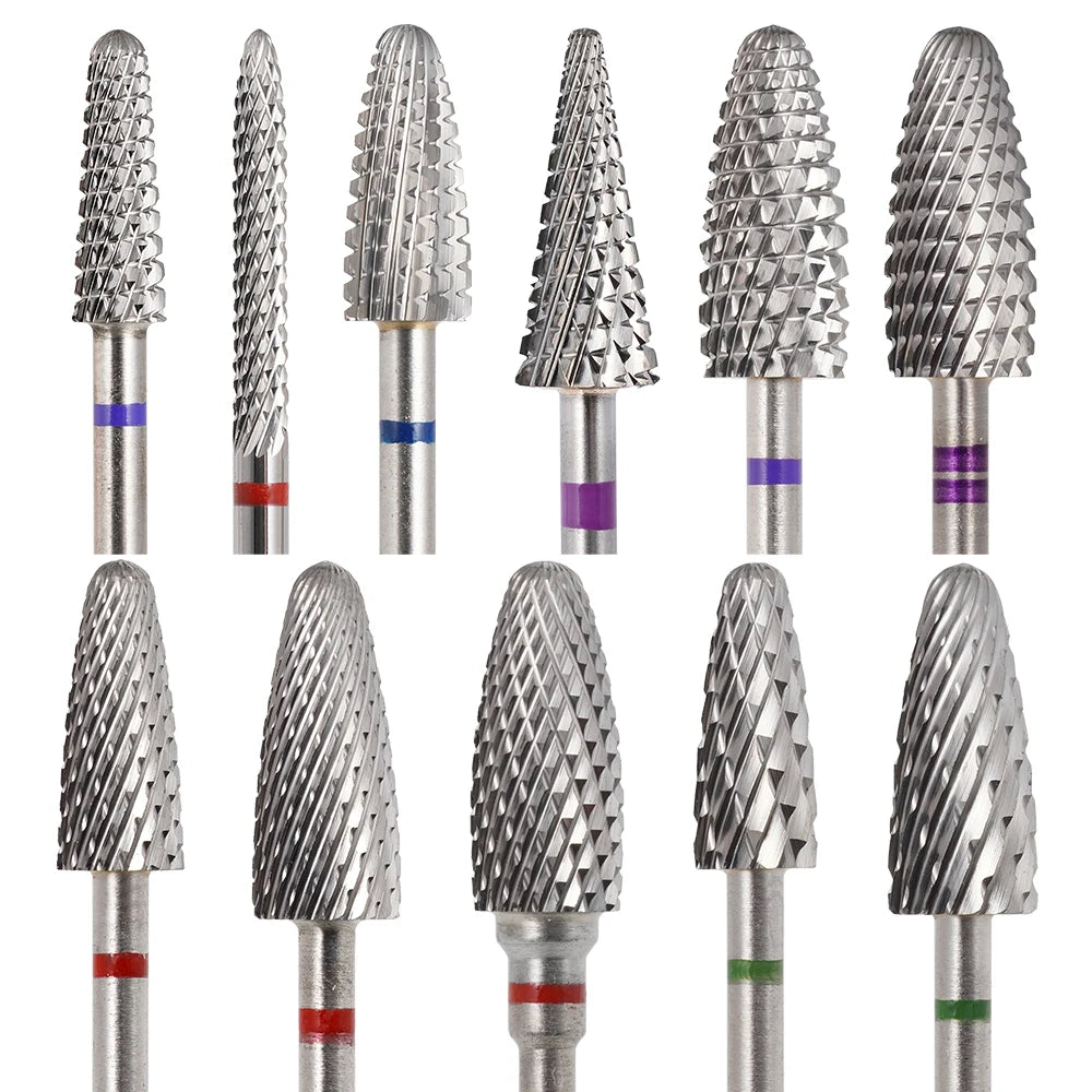 3/32" Manicure Acrylic Gel Removal Nail Drill Bits Carbide Milling Cutter Professional Nail Polishing Drill E-file Accessories