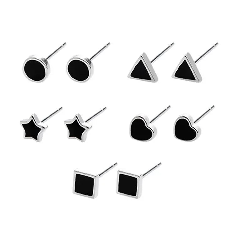 925 Sterling Silver Geometric Triangle Stud Earrings for Women Men Girls Boys Fashion Jewelry