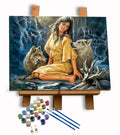 Diy Oil Painting Paint by Number Kit Portrait Seven Colors Adult Painting by Numbers Canvas Drawing With Brushes 40x50cm