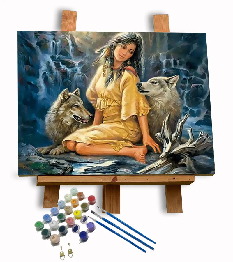 Diy Oil Painting Paint by Number Kit Portrait Seven Colors Adult Painting by Numbers Canvas Drawing With Brushes 40x50cm