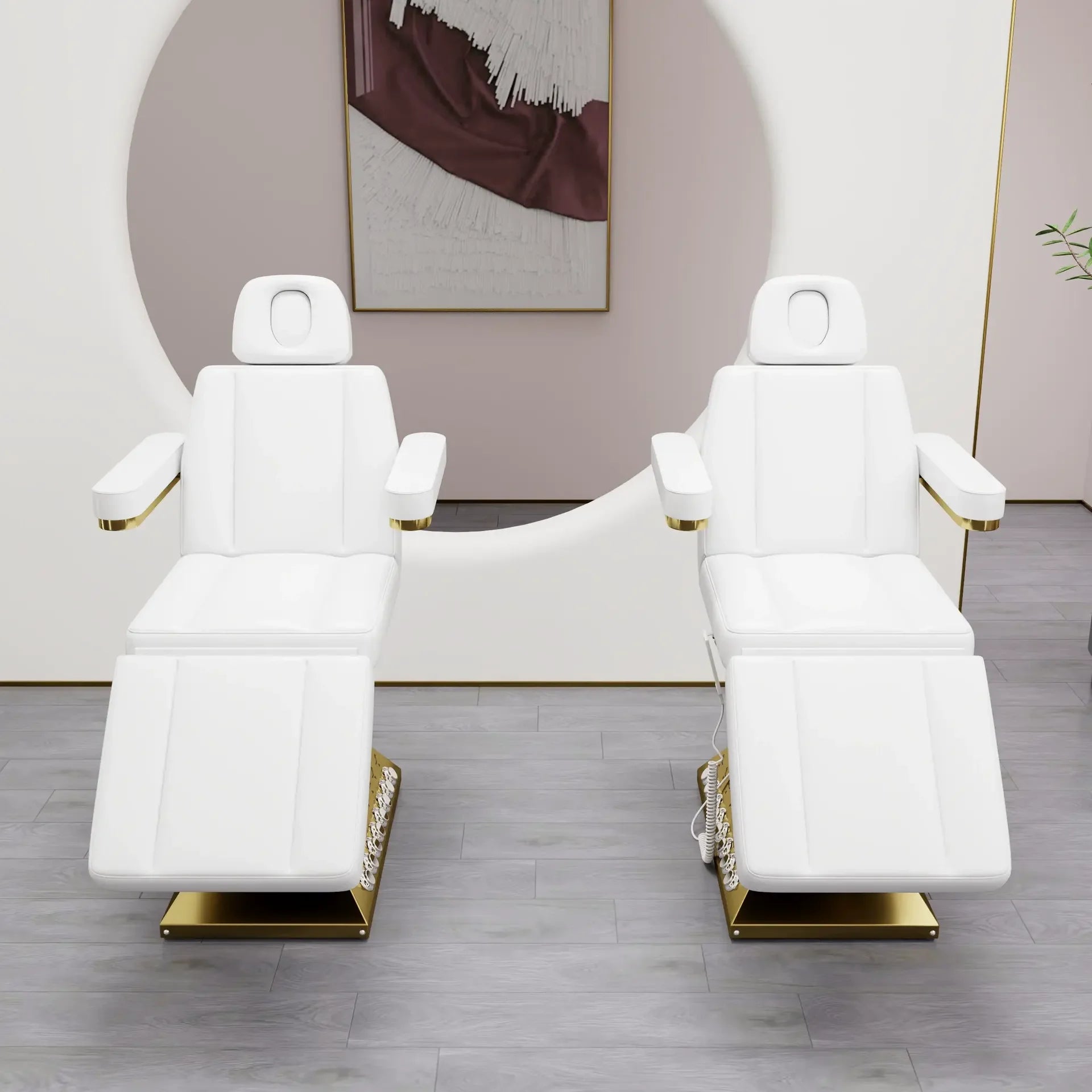 Gold Stainless Base Luxury Salon Bed Modern 3 Motor Massage Table Electric Beauty Center Bed for Salon