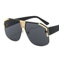 2024 Big Frame New One-piece Color Metal Fashion Men's and Women's All Match Personality Network Red Street Shot Sunglasses