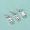 100 Dollar Bill Charms Oxidize 925 Sterling Silver Banknote Pendant for Jewelry Necklace Making