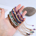 Irregular Stone Chakra Bracelet for Women Jewelry Yoga Meditation Gemstone Beaded Adjustable Anxiety Healing Crystal Bracelet