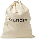 Simple Houseware 2 Pack Extra Large Natural Cotton Laundry Bag Beige 28" X 36"