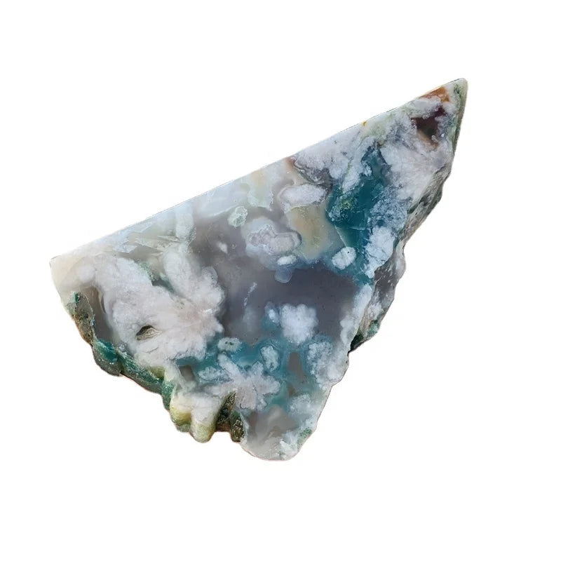 Wholesale Natural Raw Crystal Green Agate Slab Green Cherry Blossom Agate Slice For Gift Decoration