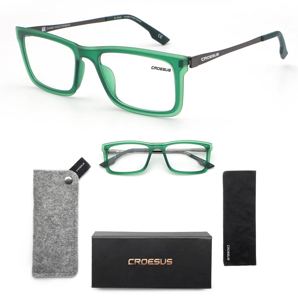 Vintage Classic Luxury Men Clear Soft Square Frames Eye Glasses Eyeglasses 3 Colors High Standard Quality