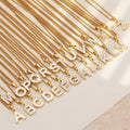 Gold Plated Alphabet White Shell Stainless Steel 26 Initial Letter Pendant Necklace