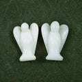 Huiying New 2 Inch Natural Crystal White Jade Gemstone Animal Carving Crystal Angel Charms Crafts