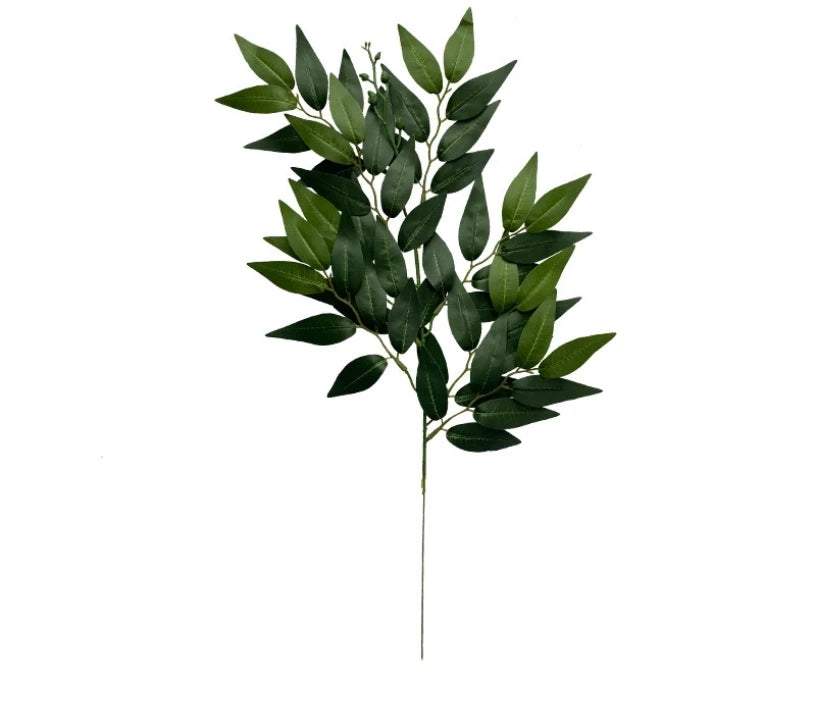 YOPIN-1579 Wholesale Silk Willow Leaf Branch Artificial Banyan Leaves for Decoration