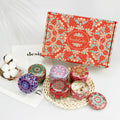 Low MOQ Ready Ship Set 6 Color Gift Box 2.2 oz Soy Wax Handmade Scented Candle Dry Flower Metal Christmas Home Decoration