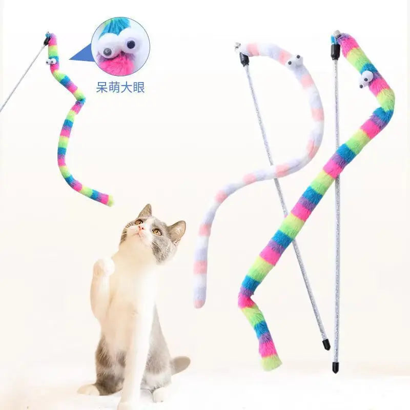 Cat Wand Teaser Toys Pet Springs Interactive Cat Toys for Indoor Cats Kittens Kitty Playing Teaser Stick Toy