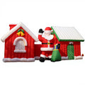 Custom 9m Long Outdoor Advertising Inflatable Christmas Party House with LED Light Blow-up Xmas House for Festive Decors