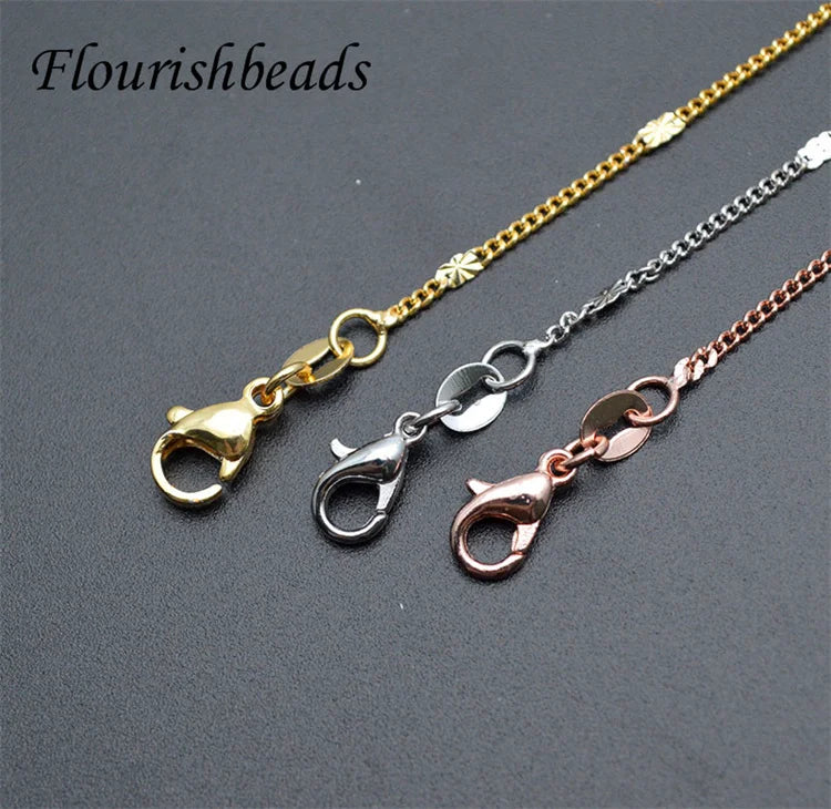 Hot Selling Various Colors Basic Necklace 18K Real Gold Plated 1mm Thickness Thin Style Link Chain Necklace Chains