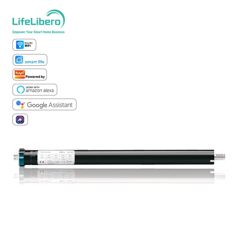 Tuya 35mm WiFi 2.4GHz 100V-240V Modern Electronic Indoor Tubular Roller Blind Motor for Windows Fits up 4m Length 50/55mm Tube