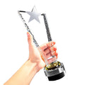 Small Bridge Wholesale Custom UV Printed Metal Star Crystal Craft High-Grade Gold Silver Brass Plaques Glass Trophy Award