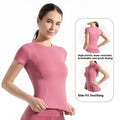 Women's Lightweight Breathable Yoga Running Top Slim-Fit Quick-Drying Short-Sleeved T-Shirt Front Thin Sports Printed