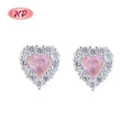 Hengdian Fashion Earring Jewelry Sterling 925 Silver Screw Stud Earrings Heart Shaped for Women