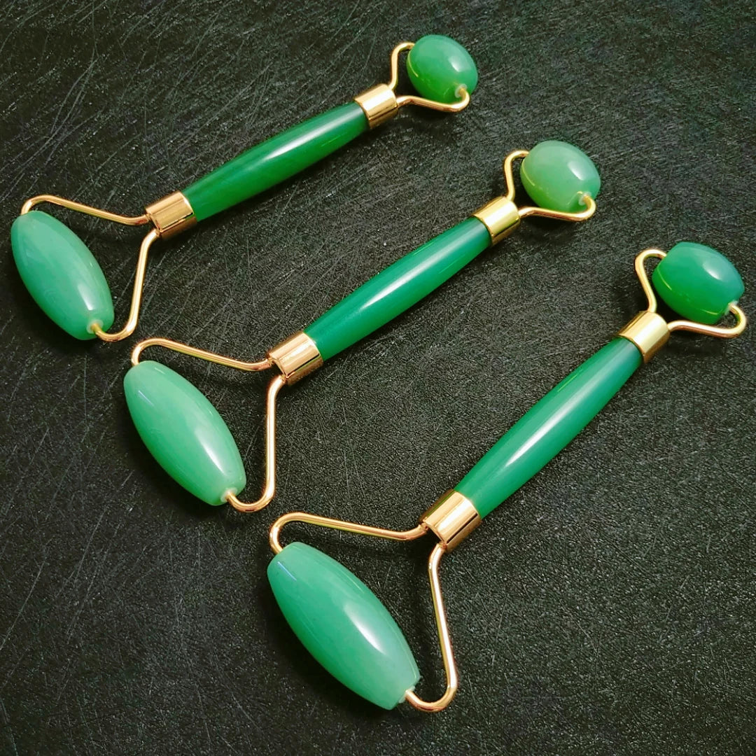 Hongzhuo Premium Authentic Green Aventurine Jade Stone Gem Jade Roller for Gift