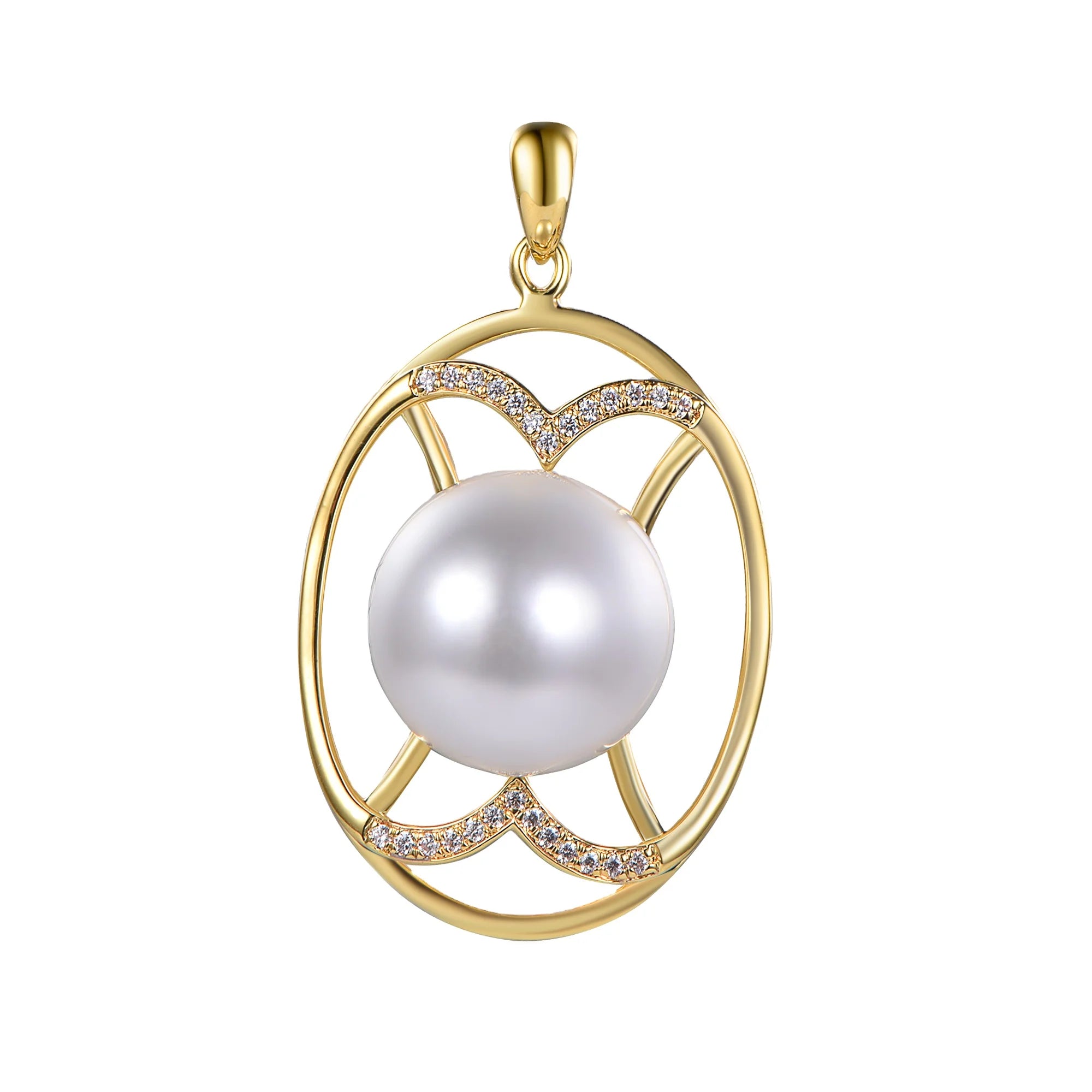 Classic Style Gold-Plated Men Women's Necklace Shell Pearl 3A Zircon for Brides and Wedding Dresses