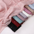 CCY Wholesale Women Glitter Chiffon Shawl with Colorful Stars Pleated Shimmer Long Muslim Hijab Head Scarf