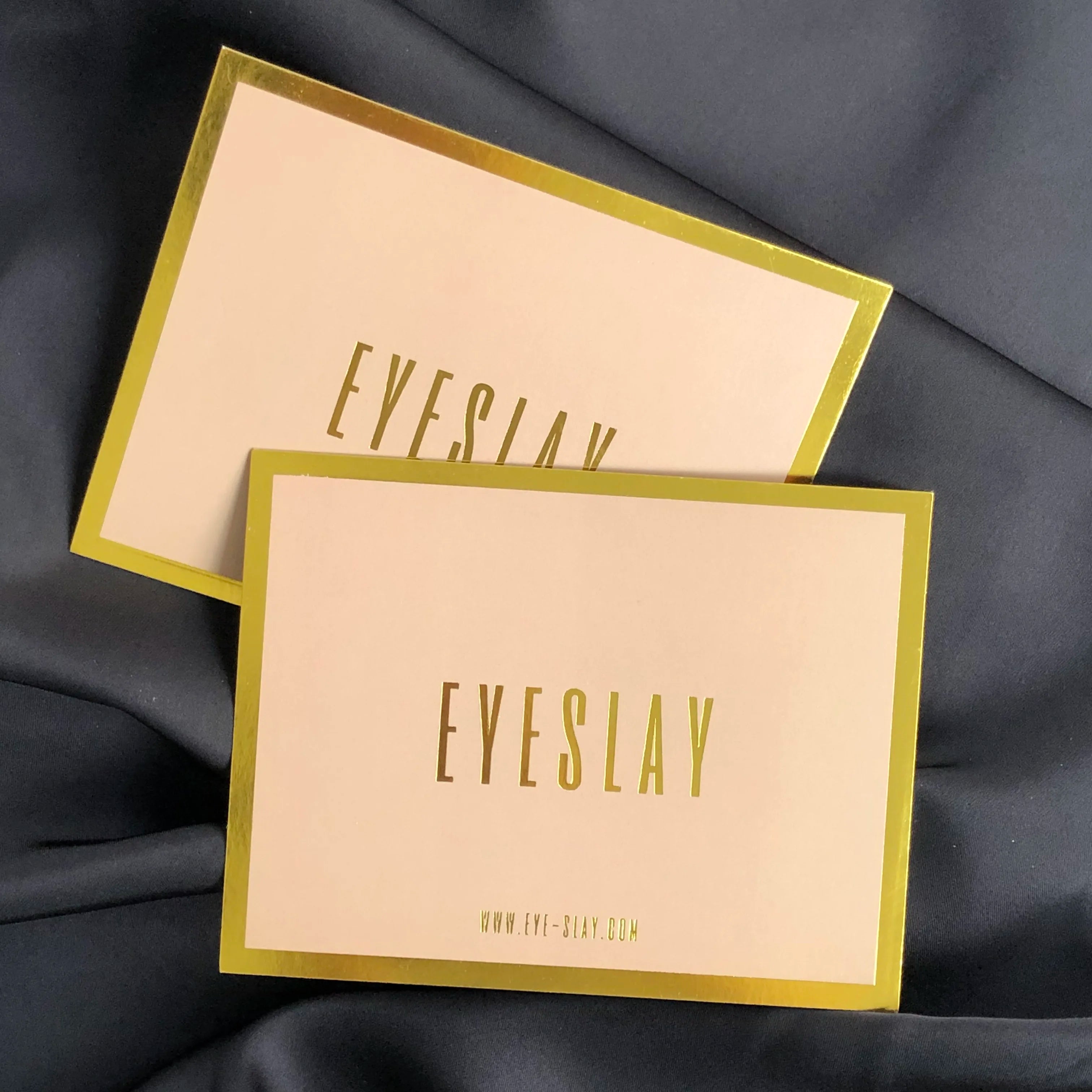 Custom Printed Luxury Logo Thank You Card Gold Foil Letterpress Design on Kraft Paper Premium Kraft Cardboard Postcards